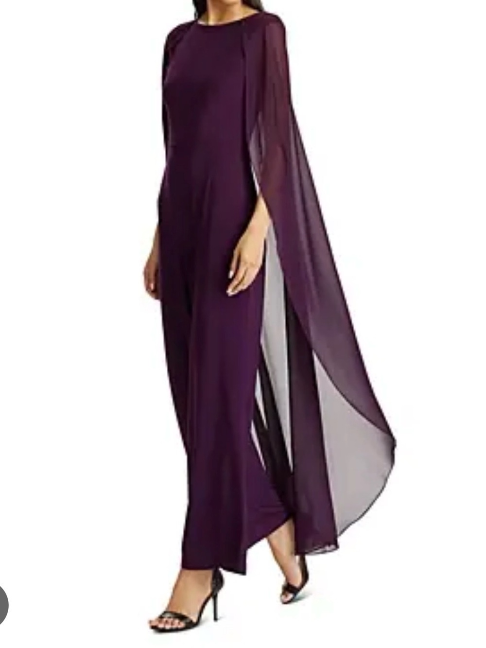Ralph Lauren Deep Plum Cape-Back Jumpsuit